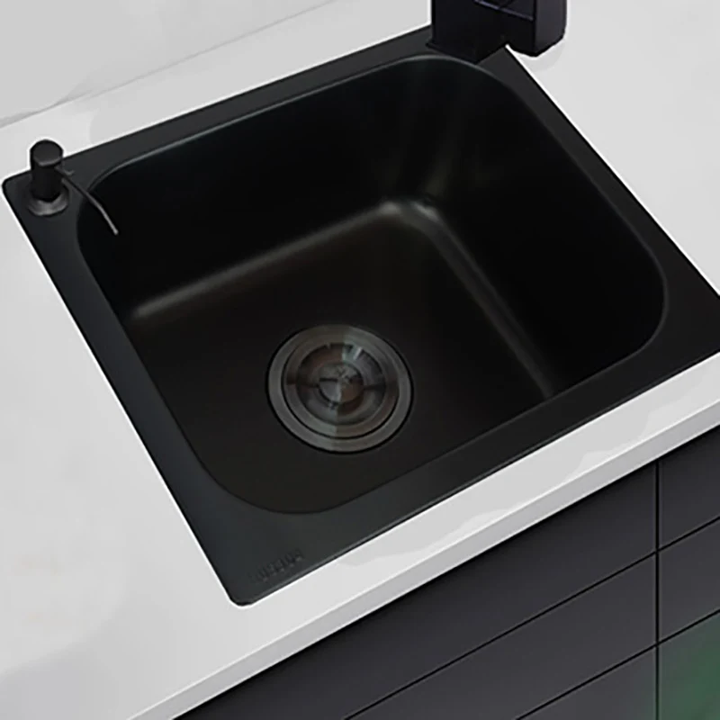 Black Stainless Rvs Kitchen Sink Single Bowl Sink Drain Assembly 14l