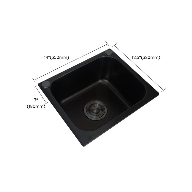 Black Stainless Rvs Kitchen Sink Single Bowl Sink Drain Assembly 14l