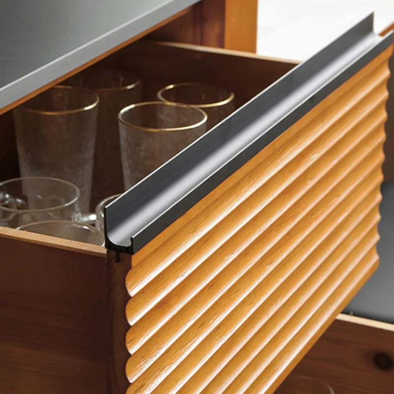 Black Stone Contemporain Kitchen Island Table Solid Wood Base and Drawers 31l