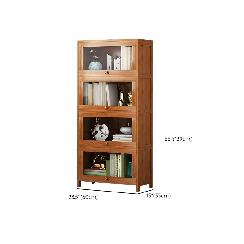 Closed Back Bamboo Bookcase Gebruikelijk Modern Bookshelf Cabinets 23