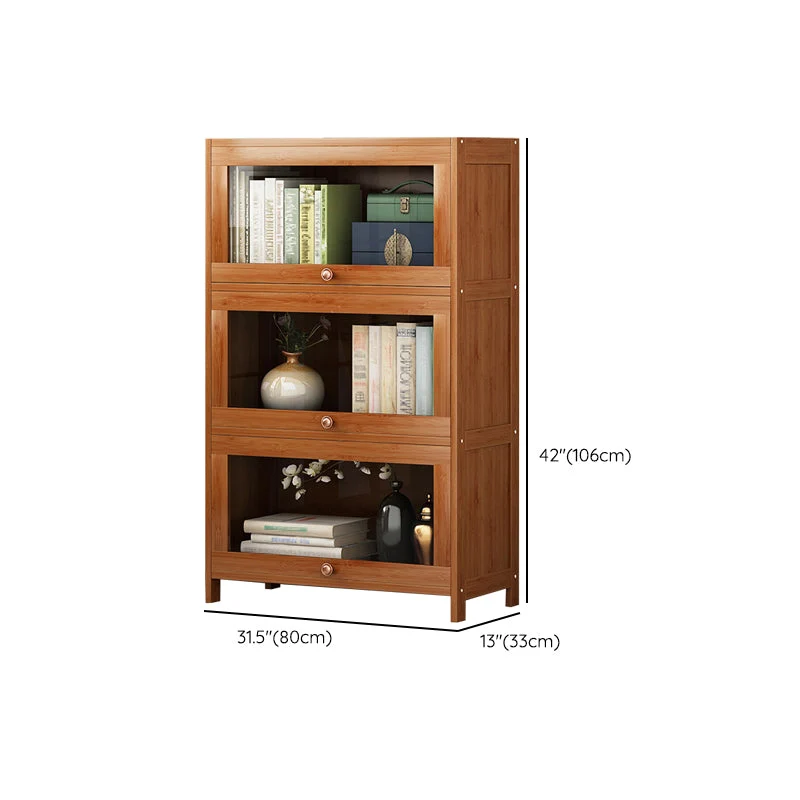 Closed Back Bamboo Bookcase Gebruikelijk Modern Bookshelf Cabinets 23