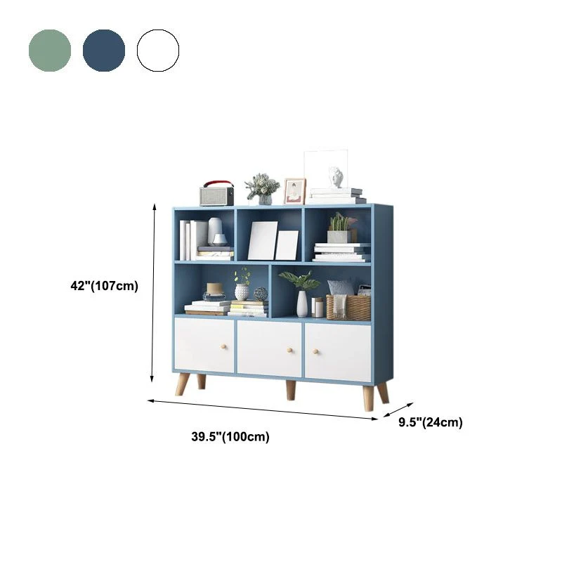 9.5" W Closed Storage Bookcase Houtsoort Bookshelf Shelves and Doors 31