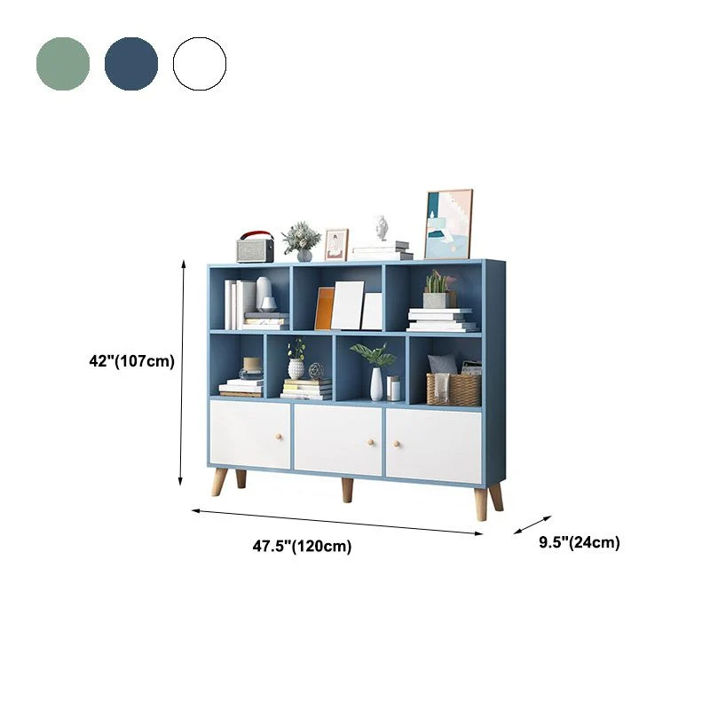 9.5" W Closed Storage Bookcase Van hout Bookshelf Shelves and Doors 31