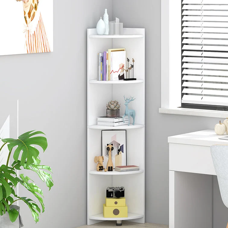 Closed Wooden Bookshelf Hedendaags Home Living Room Multi-layer Corner Bookcase 12l