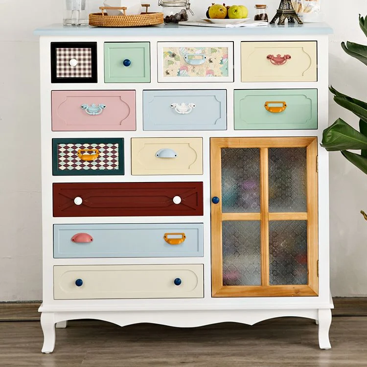 Coastal Storage Chest Dresser Manufactured Wood Dresser Drawers and Doors 31l