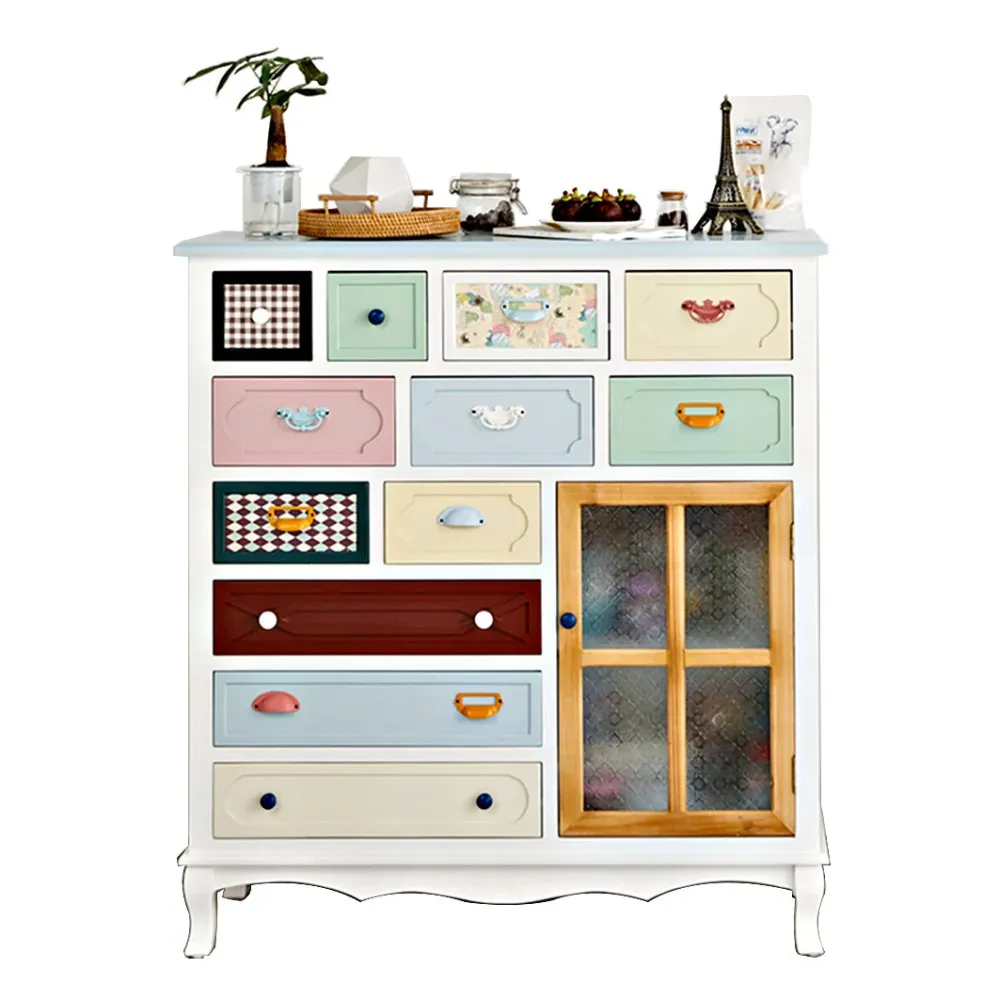 Coastal Storage Chest Dresser Manufactured Wood Dresser Drawers and Doors 31l