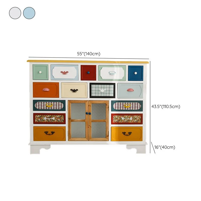 Coastal Storage Chest Dresser Manufactured Wood Dresser Drawers and Doors 31l
