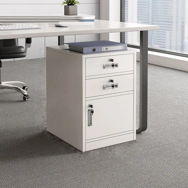 Contemporain Cabinet Steel Locking Drawers Storage Filing Cabinet Office White