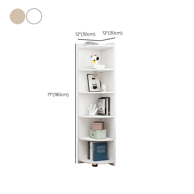 Contemporain Corner Closed Back Shelf Bookcase Engineered Wood Bookshelf Cabinets 12l