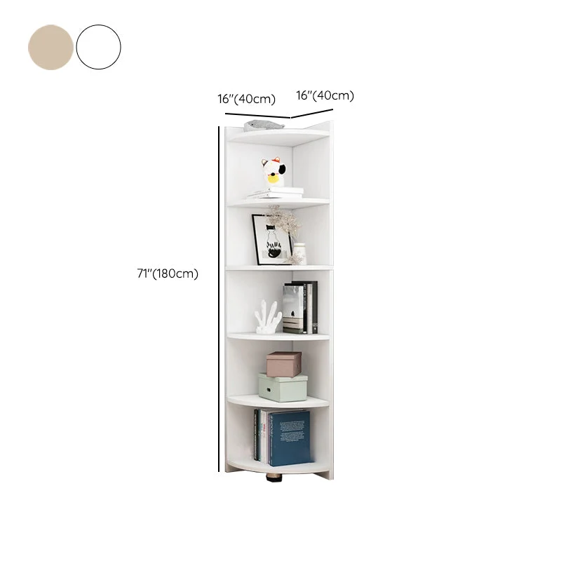 Contemporain Corner Closed Back Shelf Bookcase Engineered Wood Bookshelf Cabinets 12l