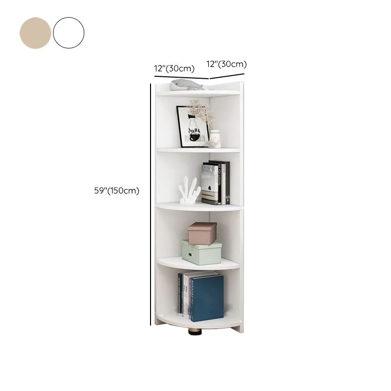 Contemporain Corner Closed Back Shelf Bookcase Engineered Wood Bookshelf Cabinets 12l