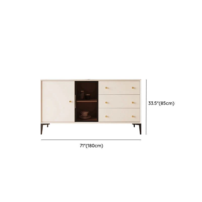 Contemporain Display Stand Faux Wood Glass Doors Display Cabinet Dining Room Https