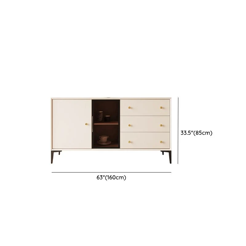 Contemporain Display Stand Faux Wood Glass Doors Display Cabinet Dining Room Https