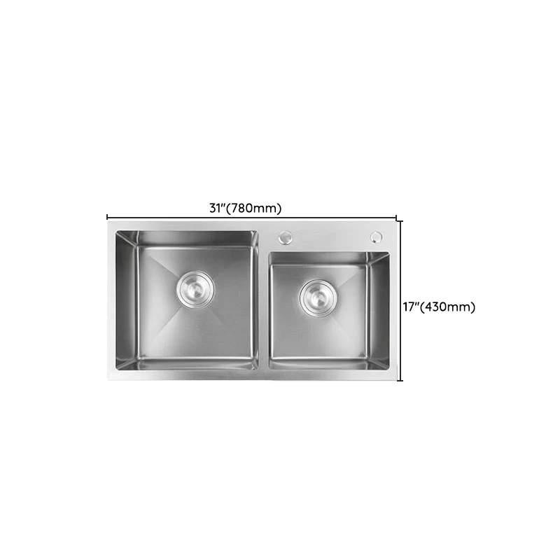 Contemporain Kitchen Sink Rectangular Stainless Sink Kitchen Pull-out Faucet 28l
