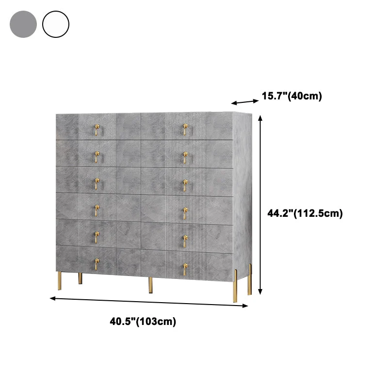 Contemporain Slate Storage Chest Vertical Dresser Multi Drawers 25l