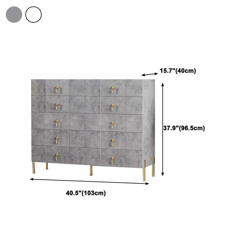 Contemporain Slate Storage Chest Vertical Dresser Multi Drawers 25l