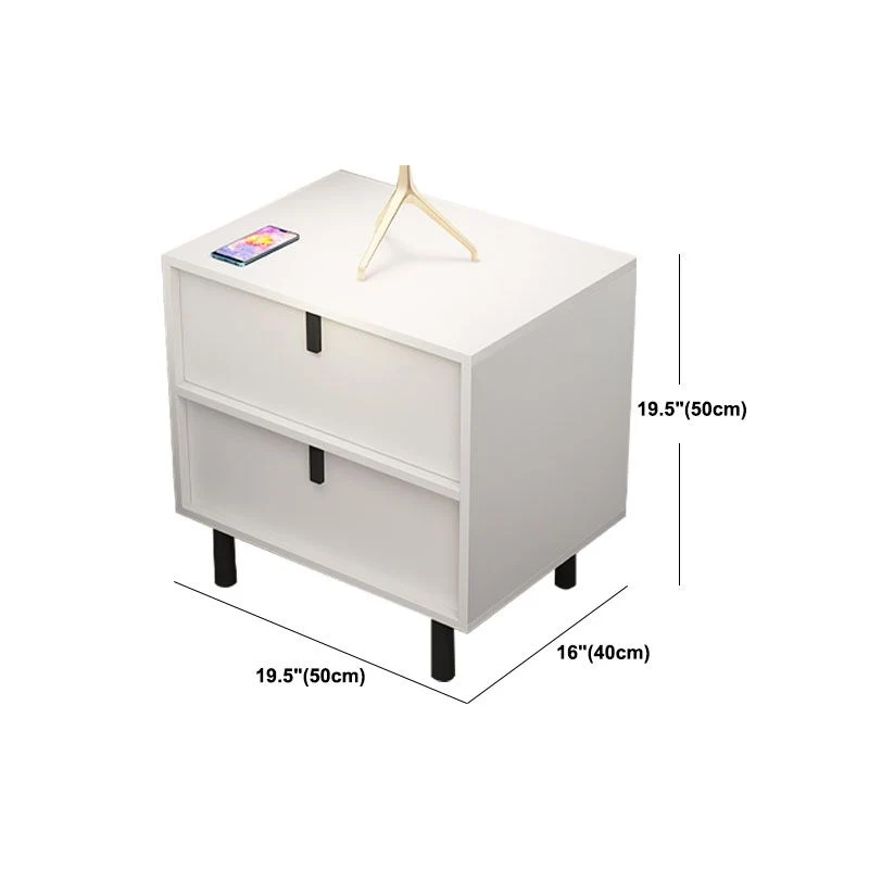 Contemporain Solid Wood Nightstand Legs Included Bedside Cabinet 2 Drawers Https