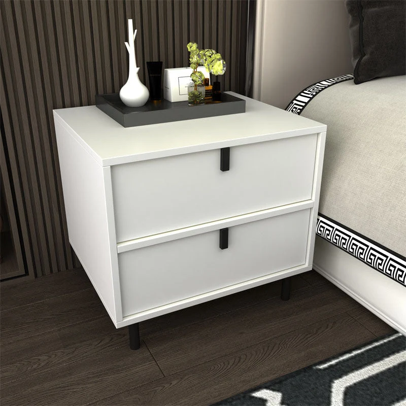 Contemporain Solid Wood Nightstand Legs Included Bedside Cabinet 2 Drawers Https