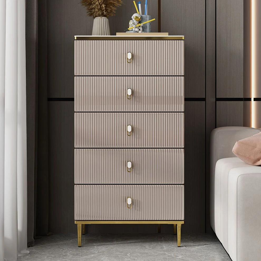 Contemporain Storage Chest Dresser Stone Storage Chest 5 Drawers 20l
