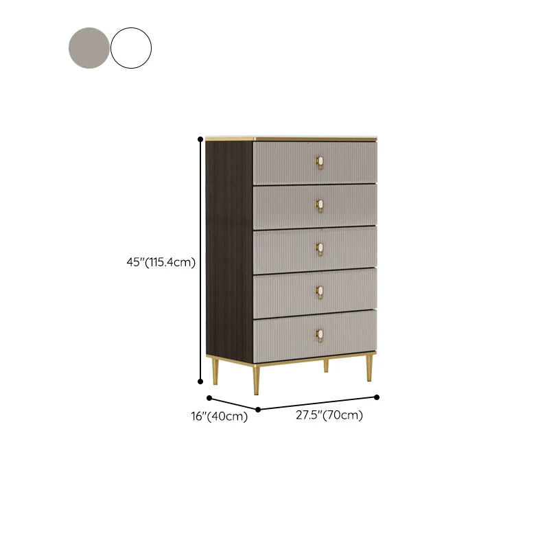 Contemporain Storage Chest Dresser Stone Storage Chest 5 Drawers 20l