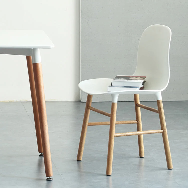Contemporain Style Chairs Dining Armless Chairs Wooden Legs Kitchen Black