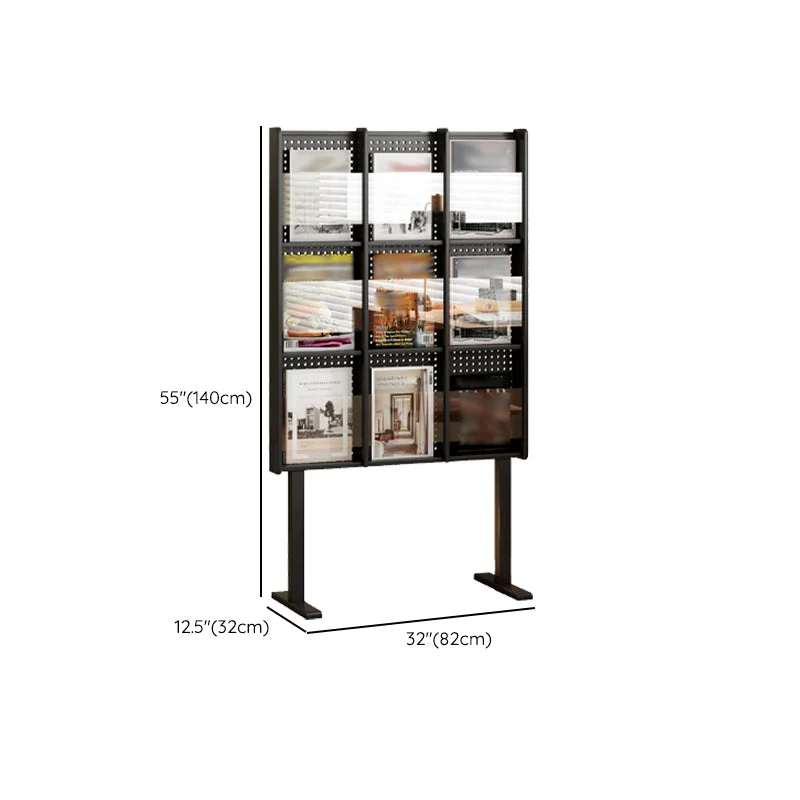 Contemporain Style Closed Back Bookshelf Standard Metal Bookcase Shelves 23l