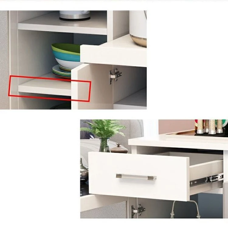 Contemporain Style Dinner Server Engineered Wood Server Open Storage 23l