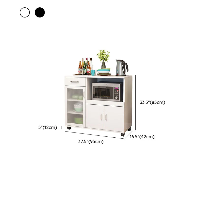 Contemporain Style Dinner Server Engineered Wood Server Open Storage 23l
