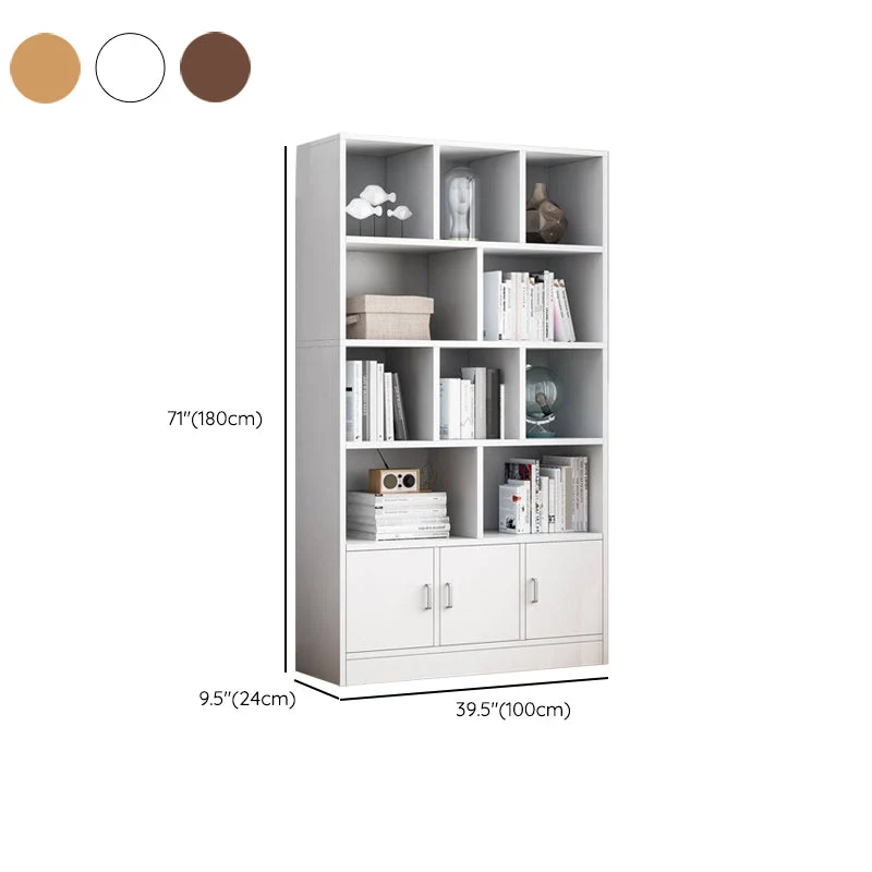 Contemporain Vertical Closed Back Bookcase Engineered Wood Bookshelf Cabinets 15