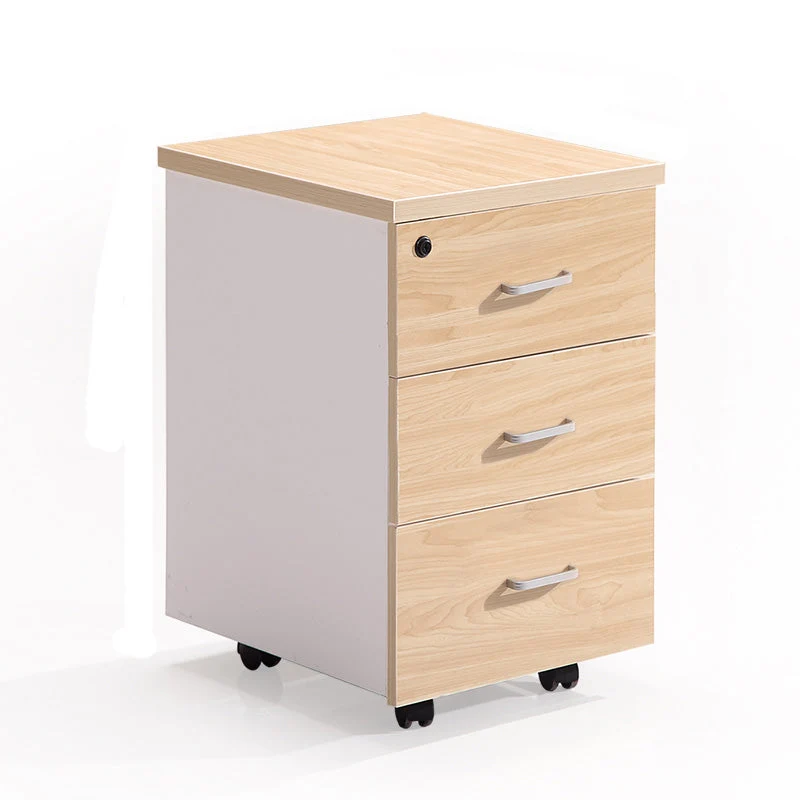 Contemporain Vertical Filing Cabinet Wood File Cabinet Locking Storage Light