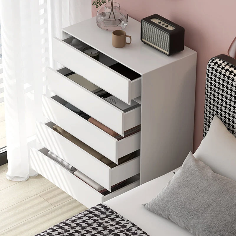 Contemporain Vertical Wood Storage Chest Soft-Close Drawers Home 24l