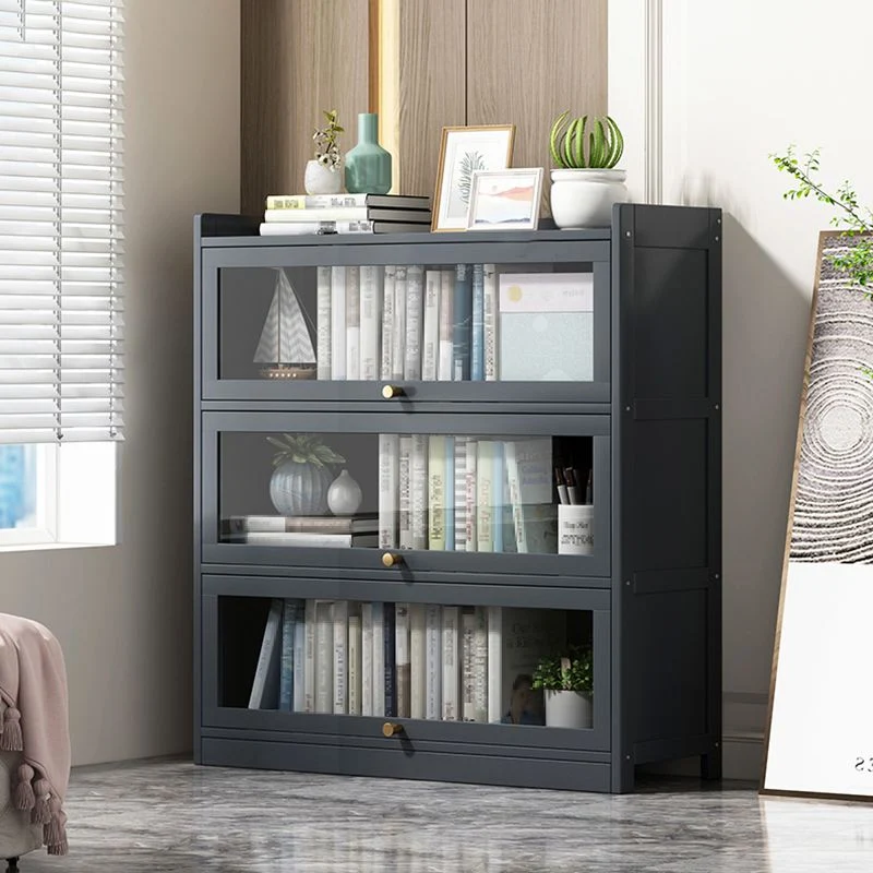 Contemporary Bamboevezel Bookcase Closed Back Bookshelf Shelves Study Room 24l