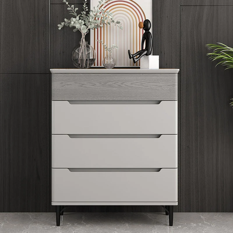 Contemporary Bedroom Chest Wooden Storage Chest Grijs Drawers