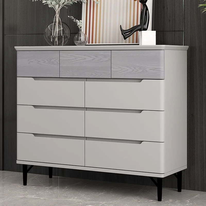 Contemporary Bedroom Chest Wooden Storage Chest Grijs Drawers