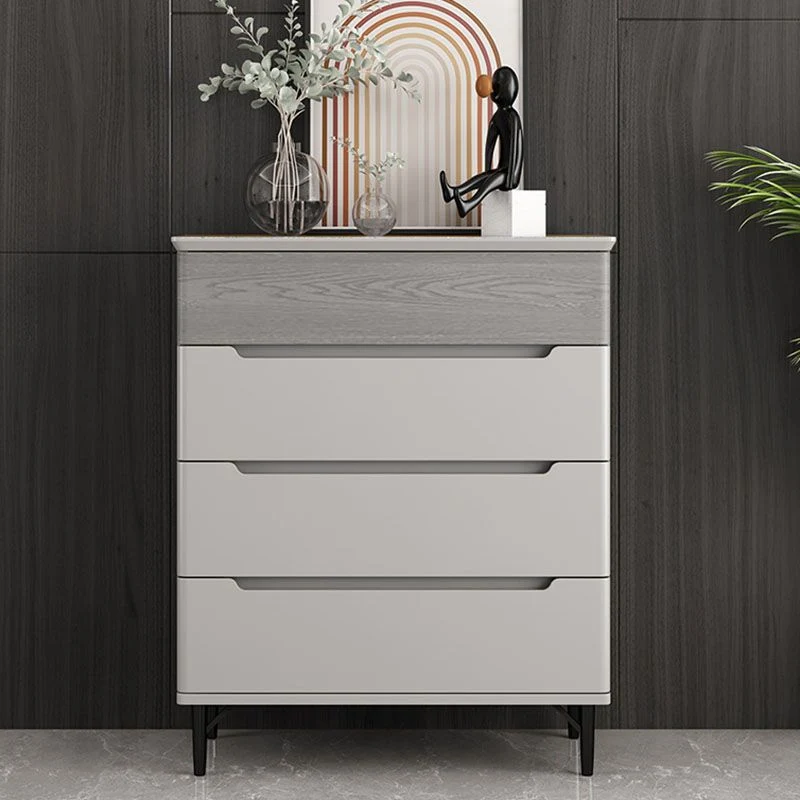 Contemporary Bedroom Chest Wooden Storage Chest Grijs Drawers