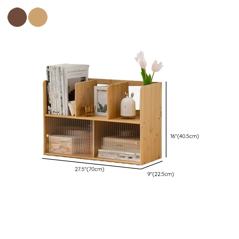 Contemporary Closed Back Bookcase Bamboevezel Horizontal Bookshelf Cabinets 20l