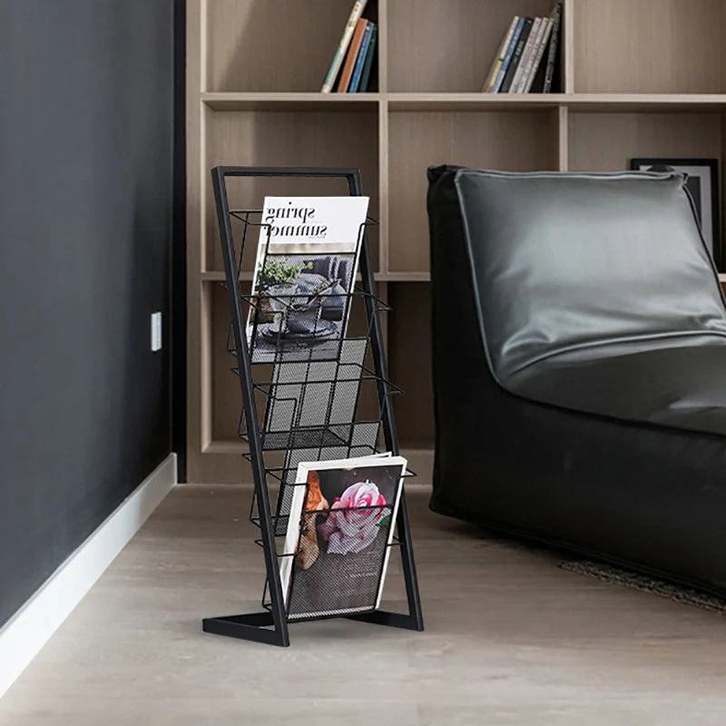 Contemporary Closed Back Bookcase Vertical Metalen Bookshelf Shelves 13l