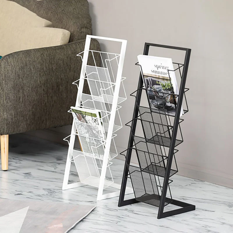 Contemporary Closed Back Bookcase Vertical Metalen Bookshelf Shelves 13l