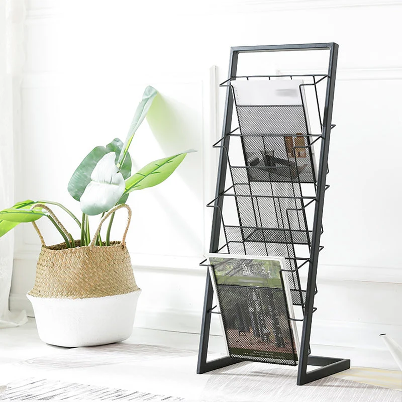 Contemporary Closed Back Bookcase Vertical Metalen Bookshelf Shelves 13l