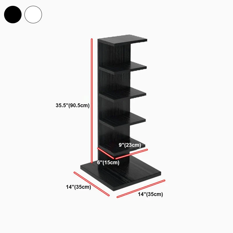 Contemporary Corner Closed Back Bookshelf Manufactured Wood Frame and Shelf White