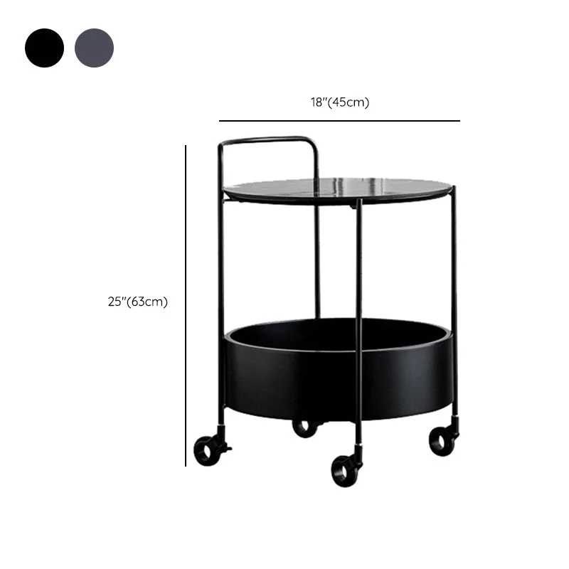 Contemporary Corner Table Round Wood Side Table Storage 19l