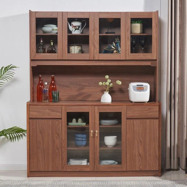Contemporary Dining Hutch Wood Glazen Doors Storage Cabinet Dining Room Https