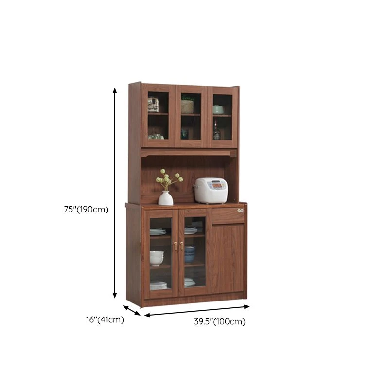 Contemporary Dining Hutch Wood Glazen Doors Storage Cabinet Dining Room Https