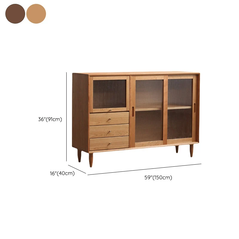 Contemporary Display Stand Grenen Glass Doors Storage Cabinet Dining Room 51l