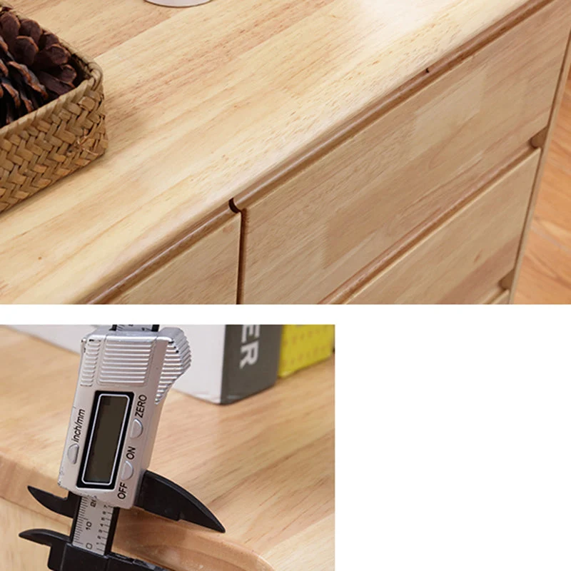 Contemporary Elastisch Wood Storage Chest Bedroom Chest Drawers Natural