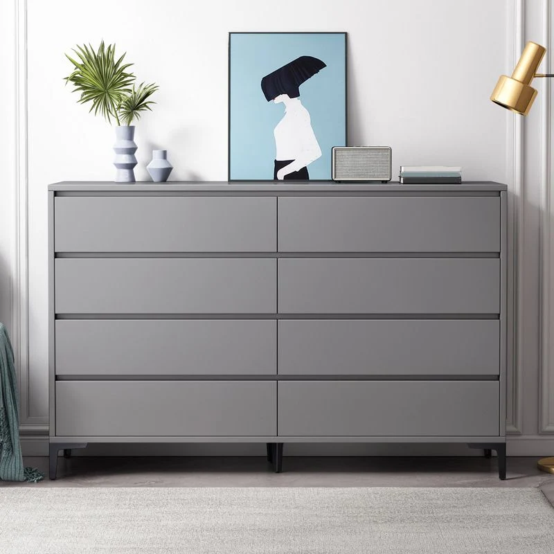 Contemporary Engineered Wood Storage Chest Bedroom Chest Grijs Drawers