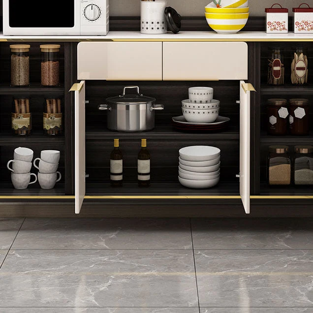 Contemporary Faux Wood Dining Hutch Glaswerk Doors Storage Cabinet Dining Room Https