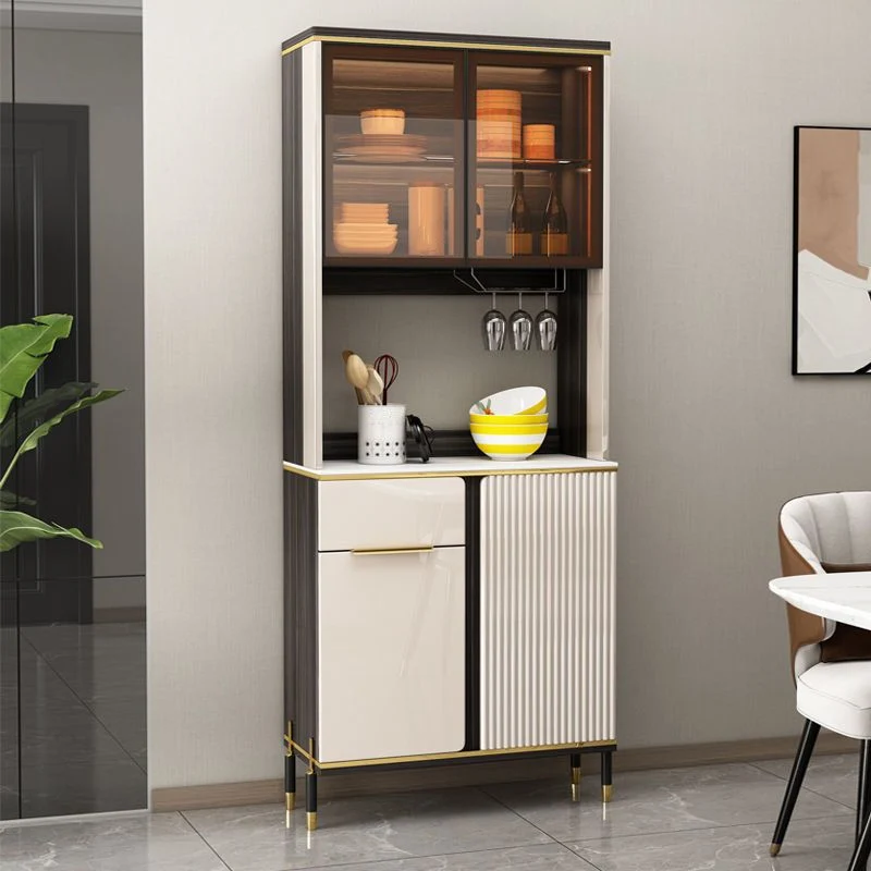 Contemporary Faux Wood Dining Hutch Glaswerk Doors Storage Cabinet Dining Room Https