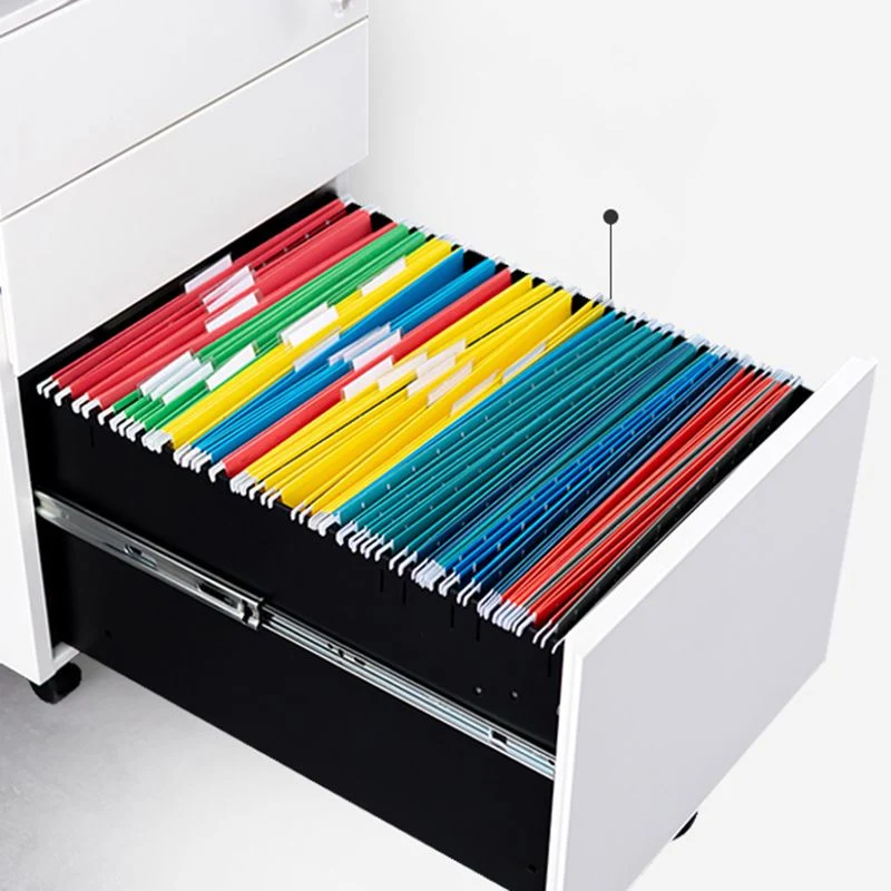 Contemporary File Cabinets Staal Frame Electronic Lock Mobile Filing Cabinet Wheels Black