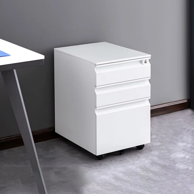 Contemporary File Cabinets Staal Frame Electronic Lock Mobile Filing Cabinet Wheels Black